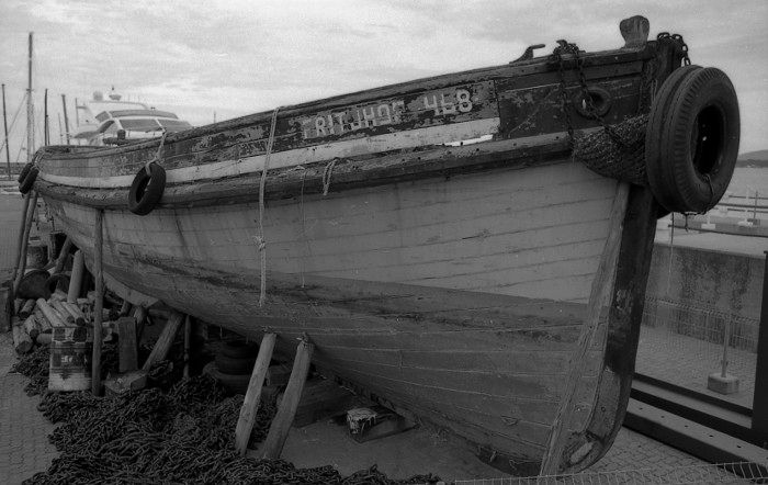 old boat on repairs