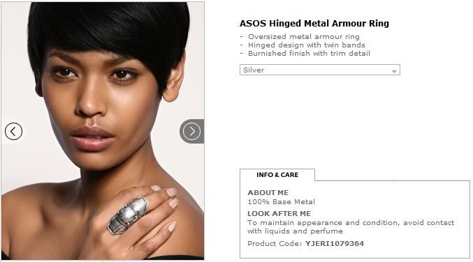 asos armor ring. ASOS Hinged Metal Armour Ring. Lovely armour statement ring for this season - great wearing it on