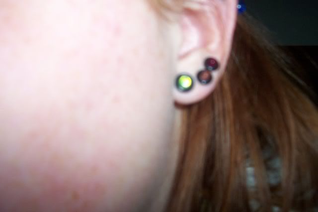 Left ear. Now obviously, my lobes are stretched. But the more I stretch 
