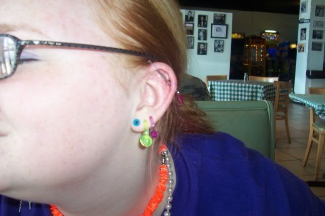 The day I got my industrial pierced. My top lobe hole was an 8g back then.
