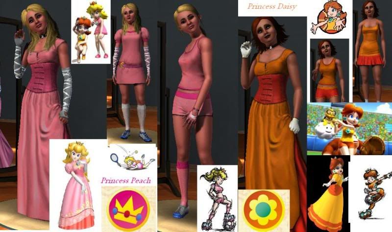 princess peach and daisy costume. Princess Peach and Daisy