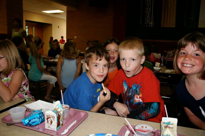 Liam and his lunch room pals