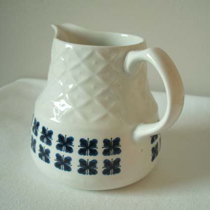 alfred meakin vintage ceramic blue flower milk jug