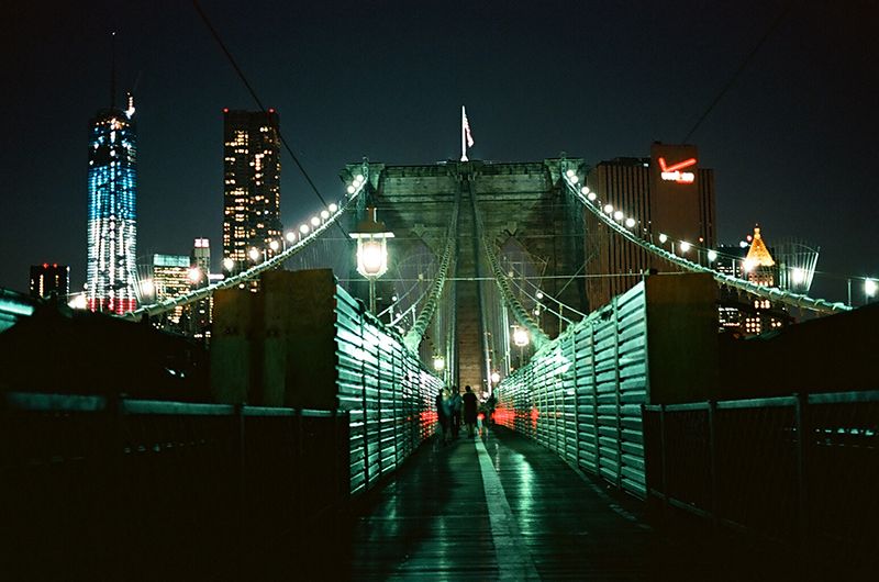 Brooklyn Bridge, Brooklyn Bridge night time, New York, New York City, New york city night photography, Freedom Tower night photography, Contax G2, 35mm film, Film Photography, photo BrooklynBridge13_zpse0c81184.jpg