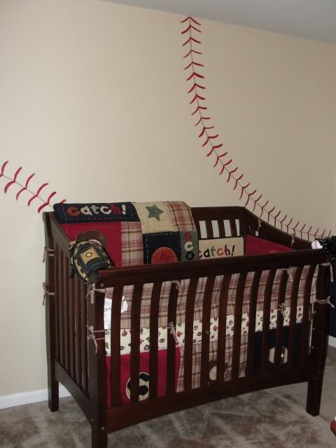 baseball wall in nursery