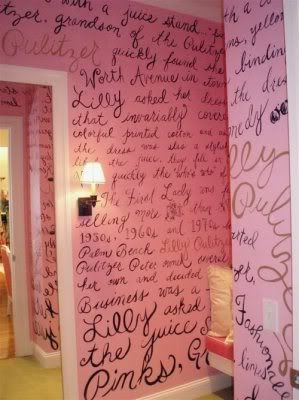 pink with gold words room