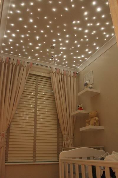 star lights in ceiling of nursery