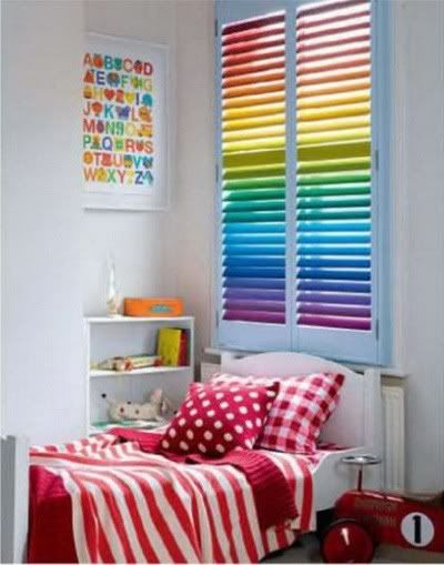rainbow painted window shades