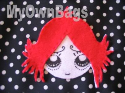 Patch Ruby Gloom- disponível para aplicação em malas polka dotts/striped/simples