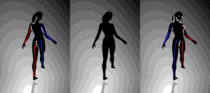 Copyright unknown. Gif of three female figures spinning in the direction that your brain commands.