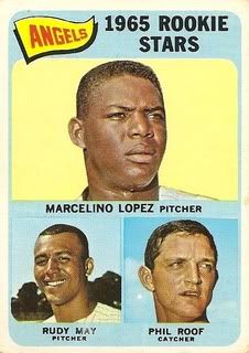 #537 Angels' Rookie Stars: Marcelino Lopez, Rudy May, and Phil Roof