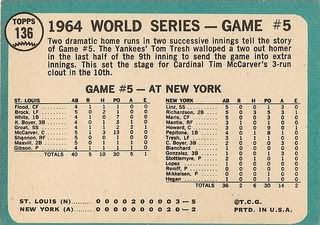 #136 1964 World Series Game Five (back)