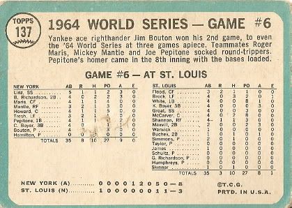 #137 World Series Game Six: Jim Bouton Wins Again (back)