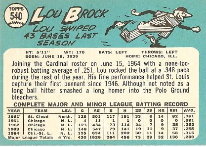 #540 Lou Brock (back)