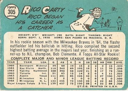 #305 Rico Carty (back)
