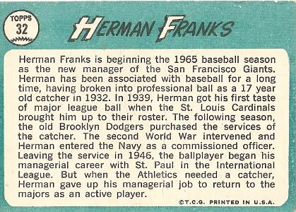 #32 Herman Franks (back)