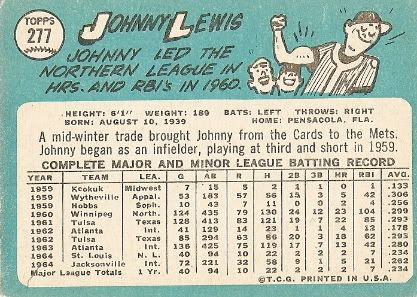 #277 Johnny Lewis (back)