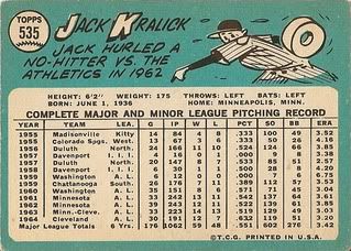 #535 Jack Kralick (back)