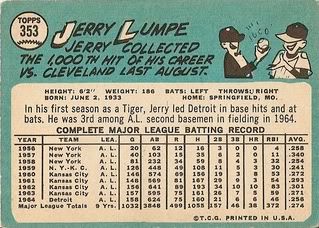 #353 Jerry Lumpe (back)