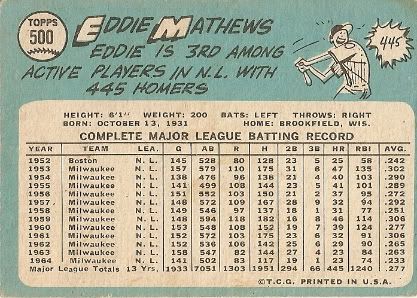 #500 Eddie Mathews (back)