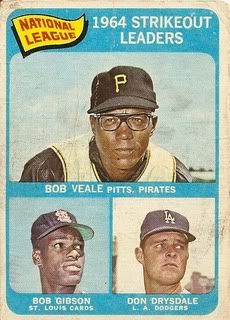 #12 NL Strikeout Leaders: Bob Veale, Bob Gibson, and Don Drysdale