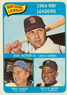 #6 NL RBI Leaders: Ken Boyer, Ron Santo, and Willie Mays