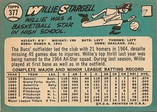 #377 Willie Stargell (back)