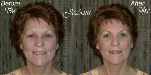 sample pictures before and after using HD mineral make up hides wrinkles