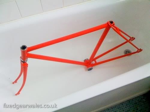 sun worksop frame fixie fixed spray paint red swansea wales