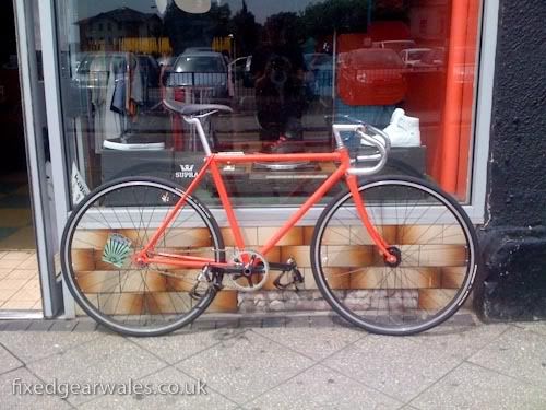 sun worksop frame fixie fixed spray paint red swansea wales