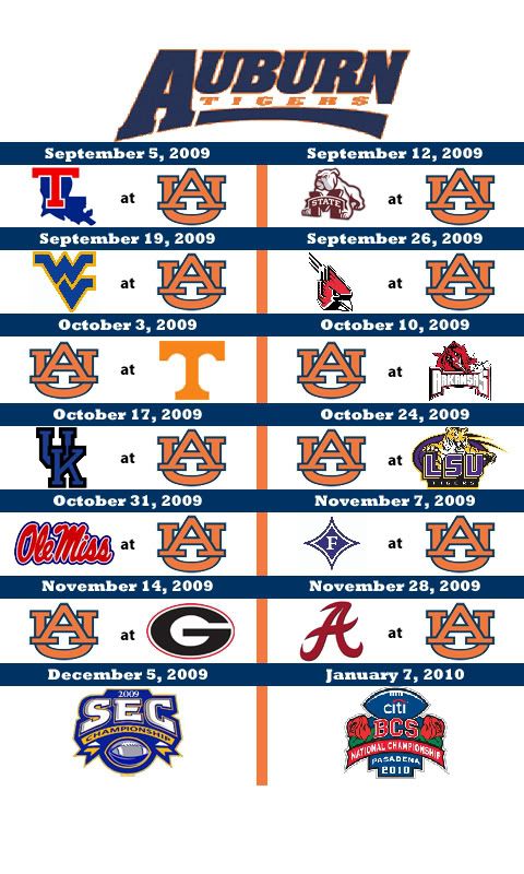 auburn wallpaper. Auburn Schedule Wallpaper