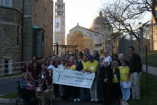 Participants with their banner.