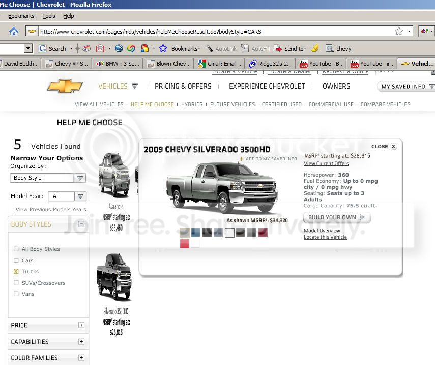Chevrolet official site