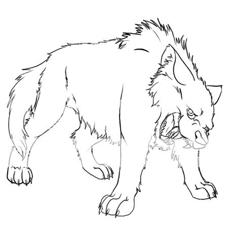 Furry Wolf Head Coloring Pages