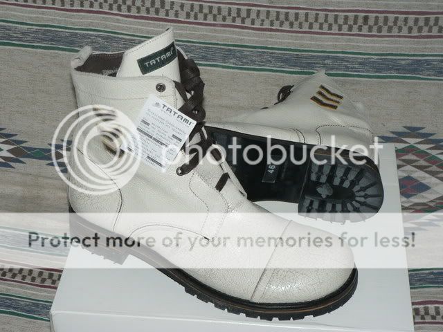   White Antiqued Crackled Leather Combat Boots Men Shoes 46 13  