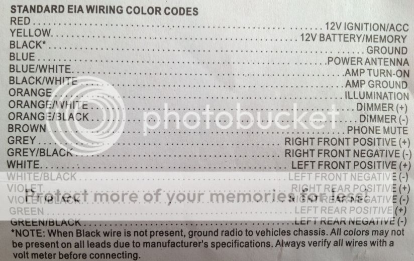 Ford radio harness color code #7