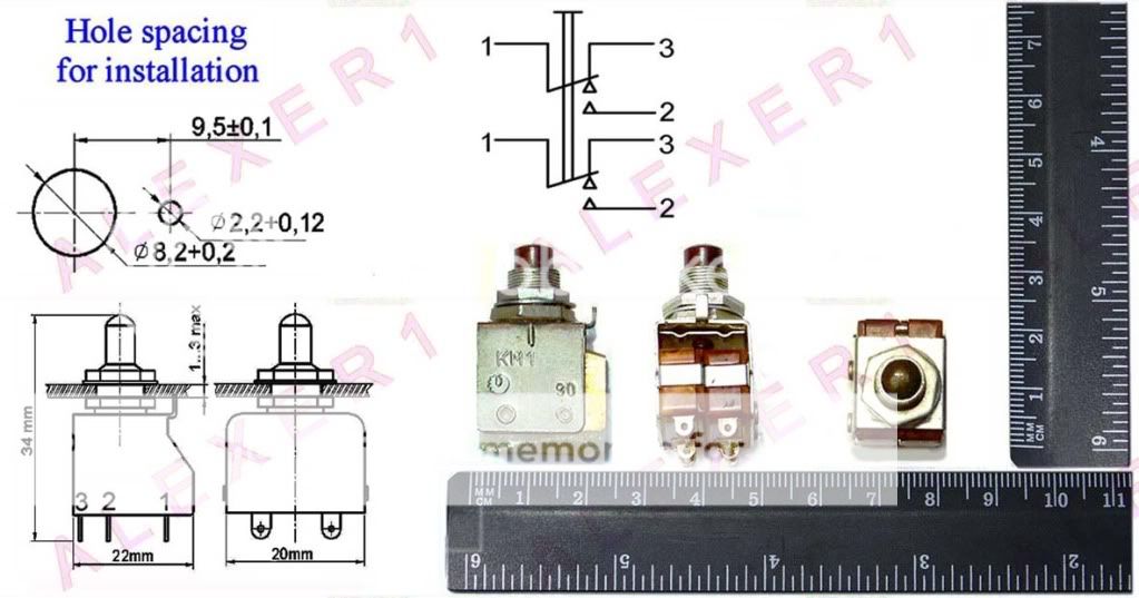 Military Russian PUSH BUTTON Switch DTDT On On Lot of 6  